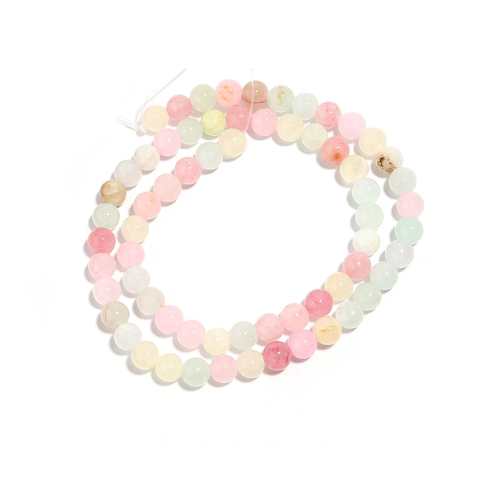 Natural Colorful Jade Stone Beads Round For Jewelry Making