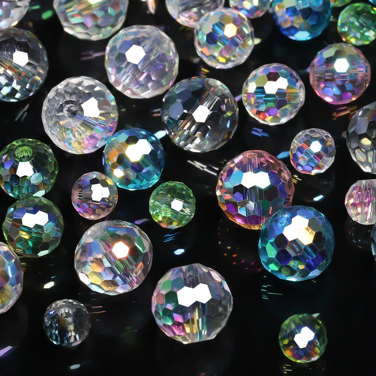 Austrian Crystal Glass Beads Faceted Round Beads For Jewelry Making