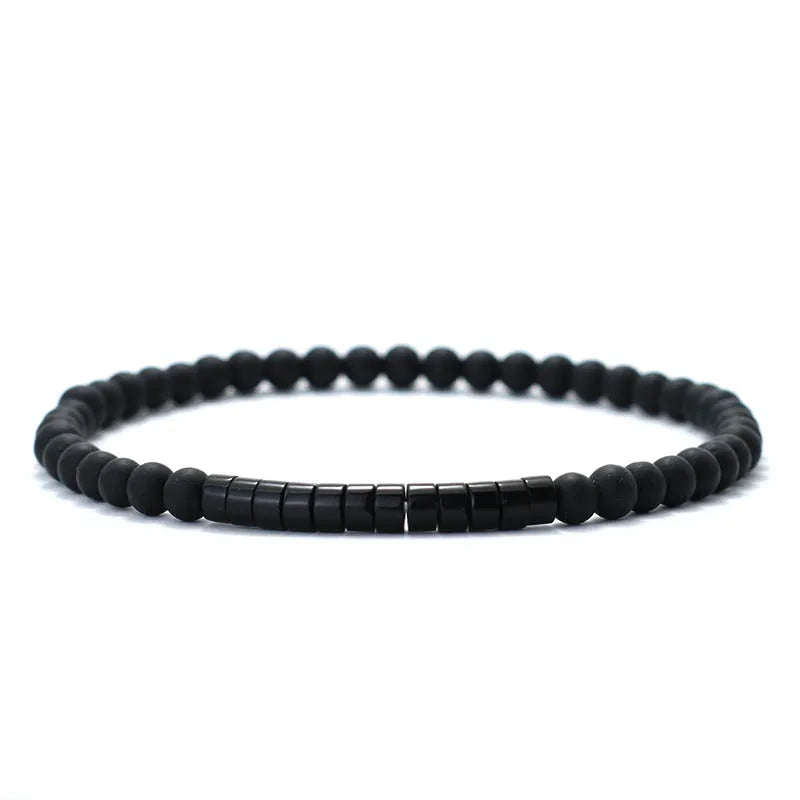 Bracelet Onyx 4mm Bead  Emperor Onyx Stone