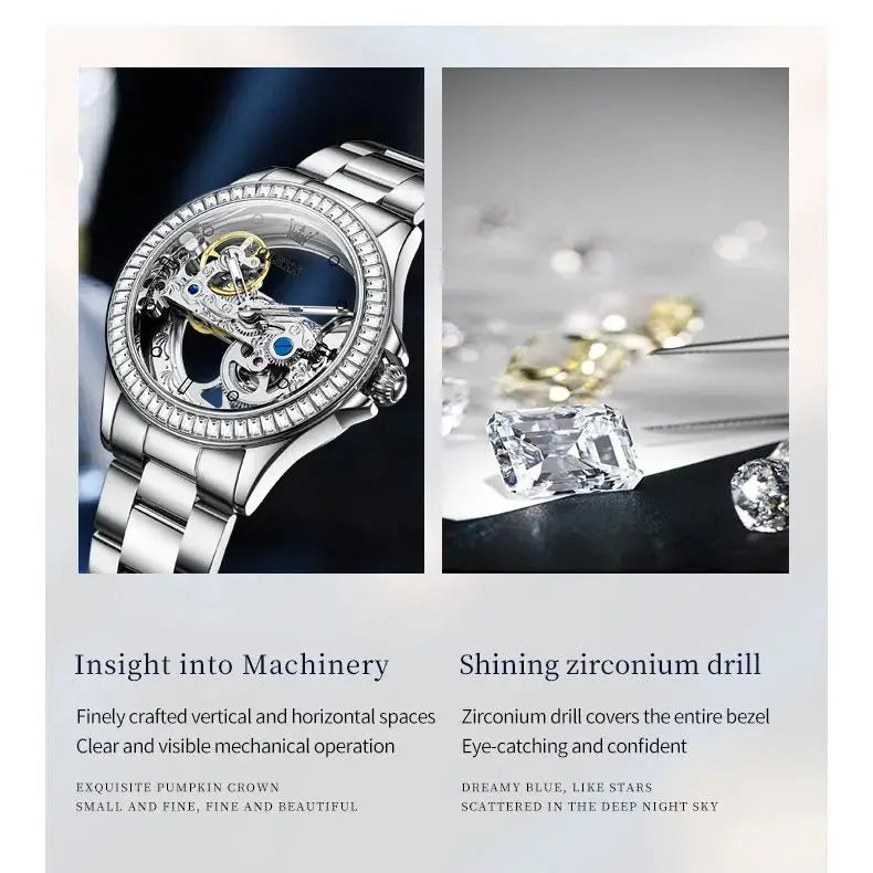 OLEVS Automatic Mechanical Women's Watch Big Dial Design Bracelet