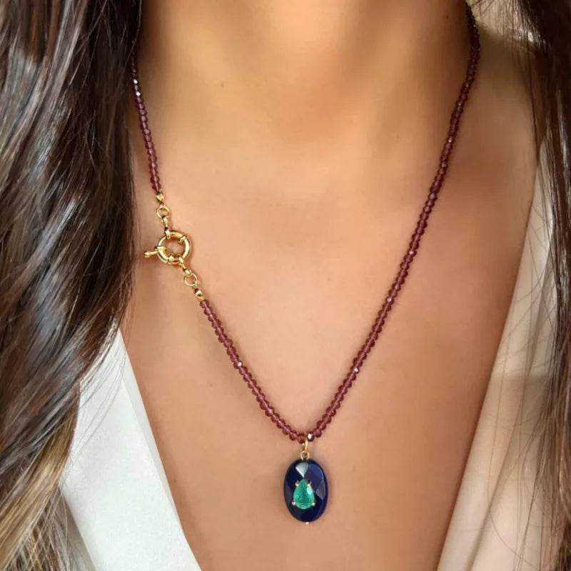 Necklace With Natural Stone Pendant