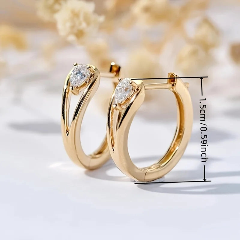 Earring Zircon Gold Plated
