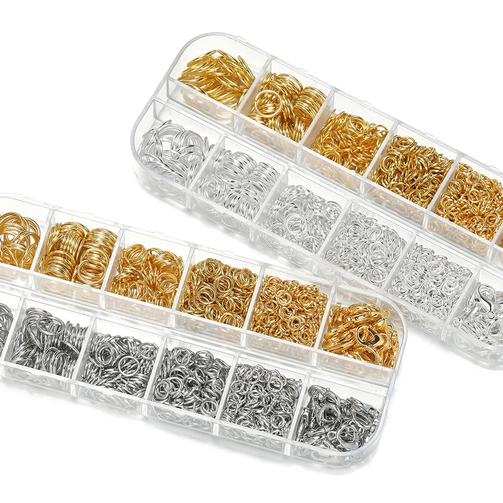 NONEDIY Jewelry 930pcs Findings Kit Jump Rings Lobster Clasps Pliers