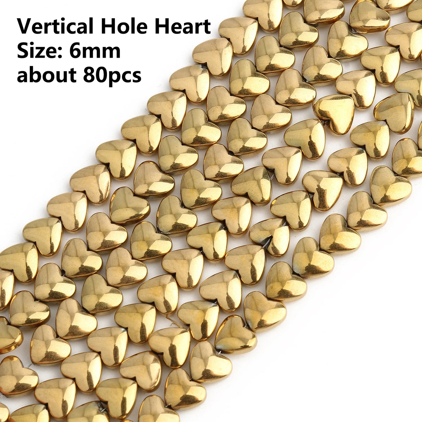 GMB724 Real Gold Plated Hematite Beads Irregular Heart Cube Rondelle