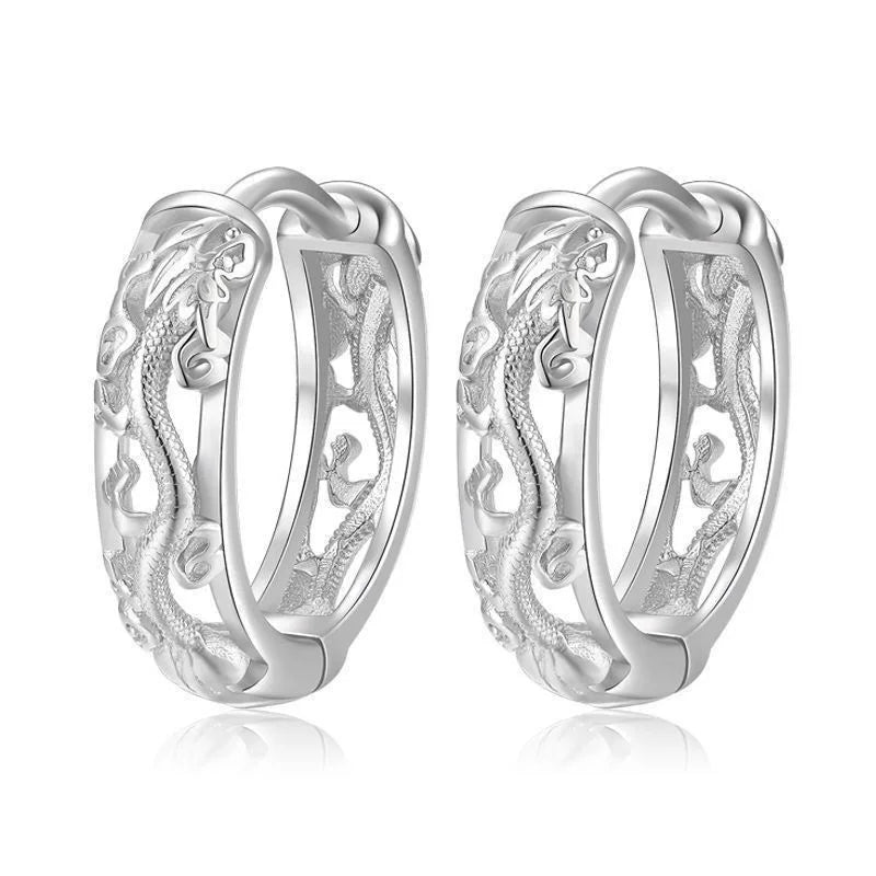 Sterling Silver Dragon Stud Earrings