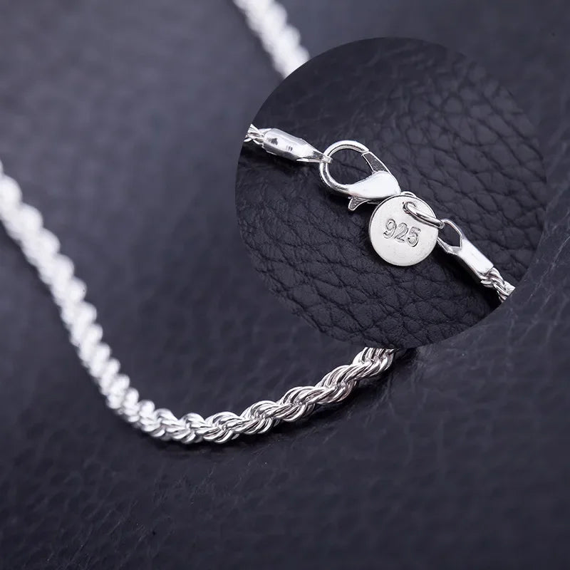 Necklace Rope Chain 925 Sterling Silver