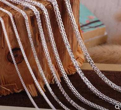 Pure 999 Silver Chain Necklace Unisex Fine Jewelry