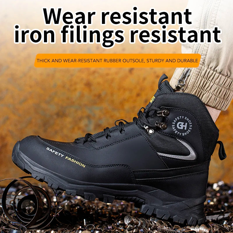 Men's Safety Shoes Steel Toe Anti Puncture Work Boots