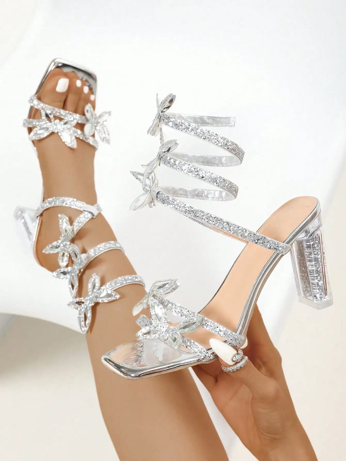 Womens Sandals Butterfly Rhinestone