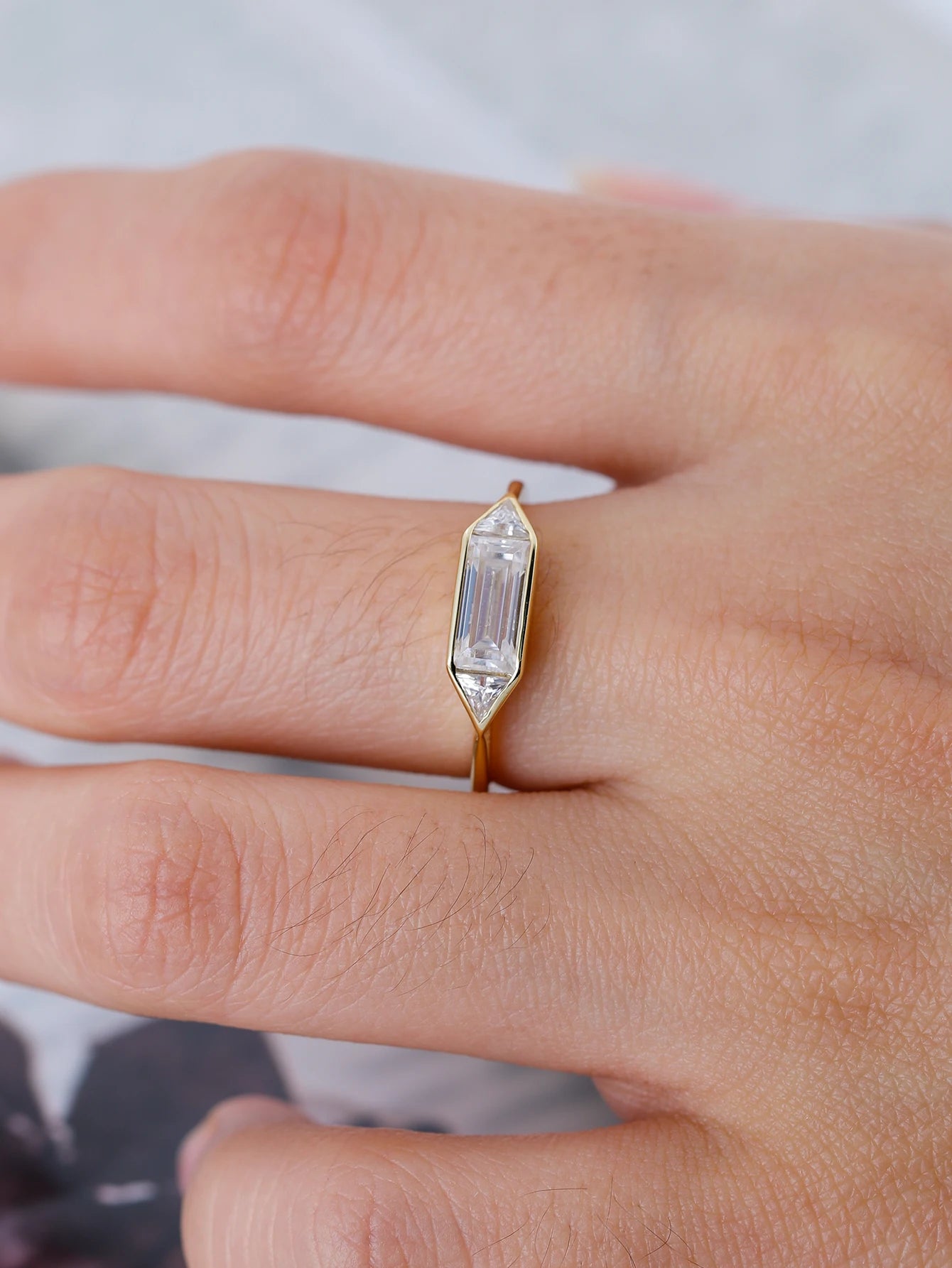 925 Silver Moissanite Ring Fine Jewelry Unisex Gift Idea