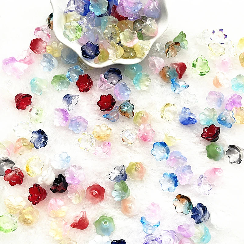 HWYCRRGT Glass Lampwork Beads Caps For Jewelry Making DIY Bracelets Hairpins