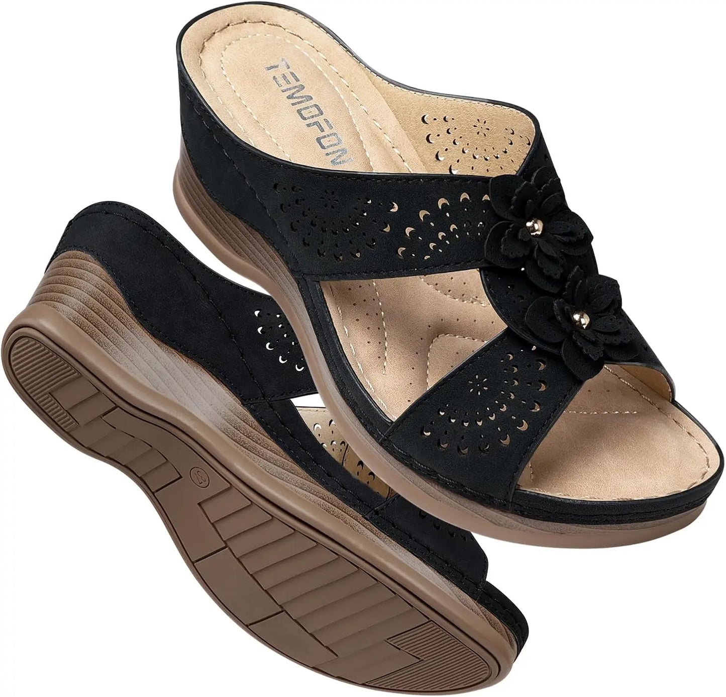 Women's Wedge Sandals  Rubber Sole Comfort