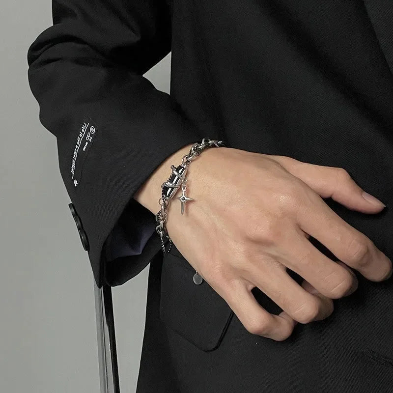 Bracelet Stainless Steel Zircon Star Chain Bracelet
