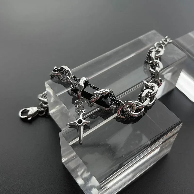 Bracelet Stainless Steel Zircon Star Chain Bracelet