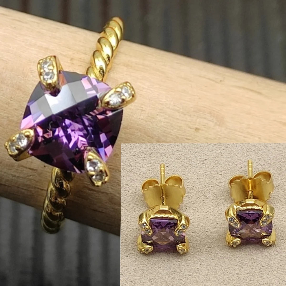 Earring, Ring, Necklace  8mm  Stone Set