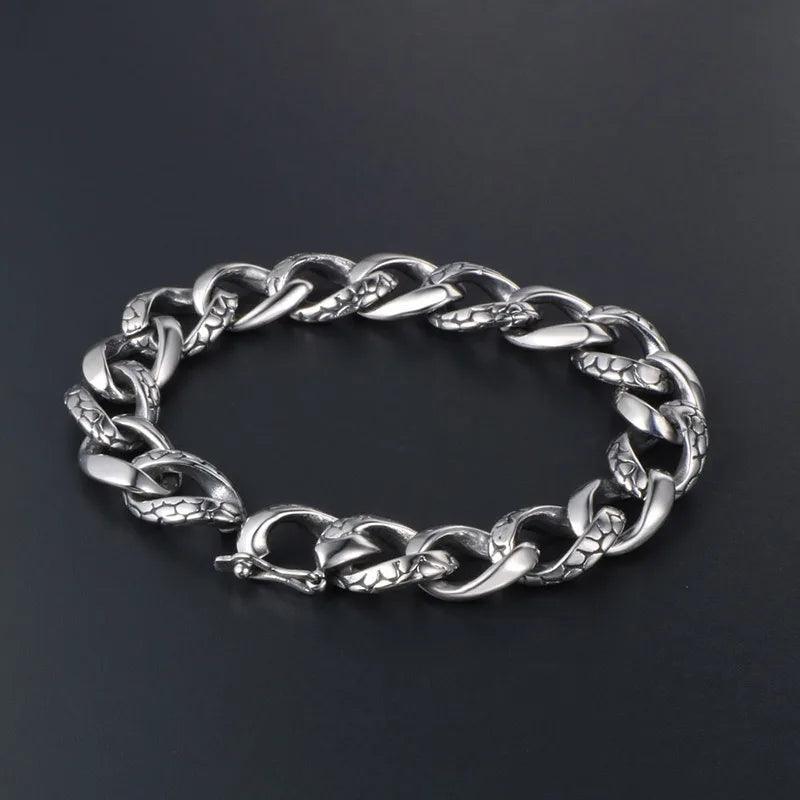 CE168 Titanium Steel Gothic Snake Pattern Retro Bracelet