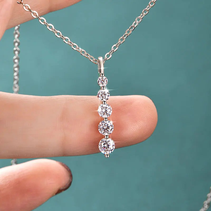 Moissanite Pendant Necklace D VVS1 14K Gold Filled