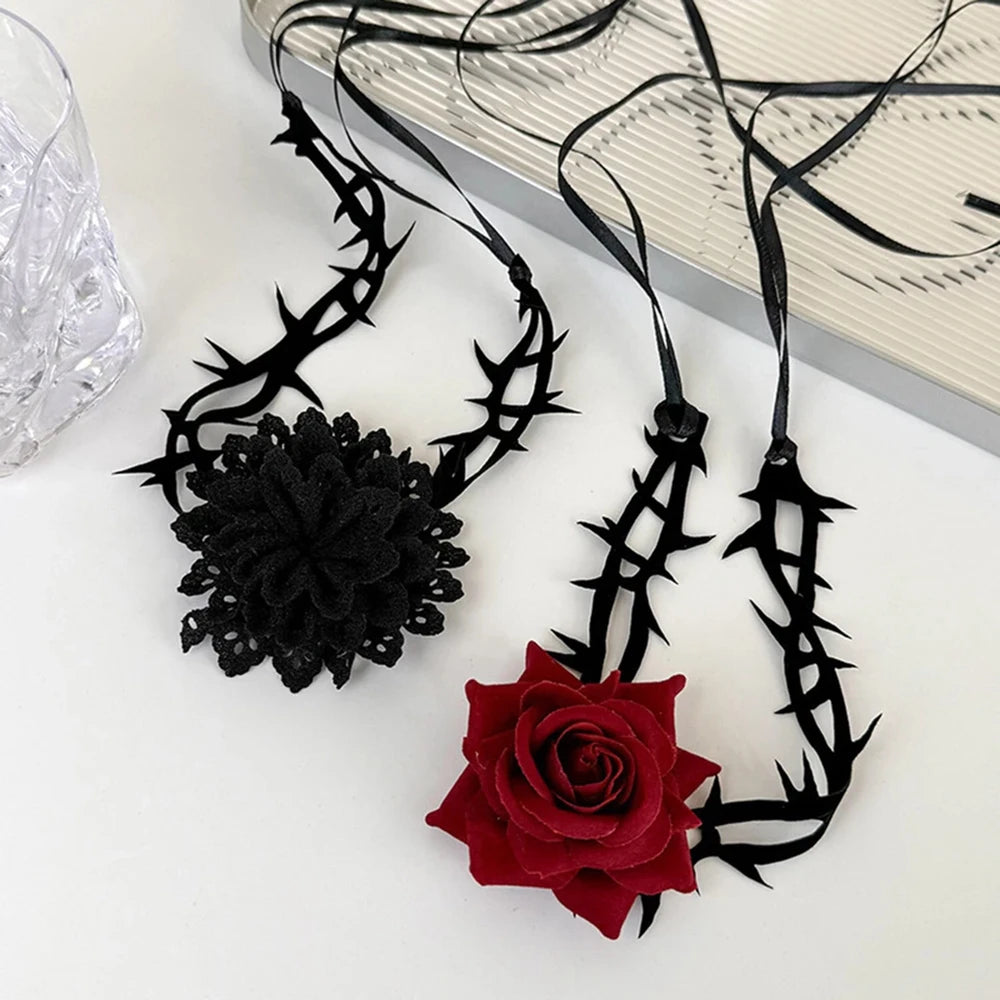 Necklace Rose Thorn Lace Choker Necklace