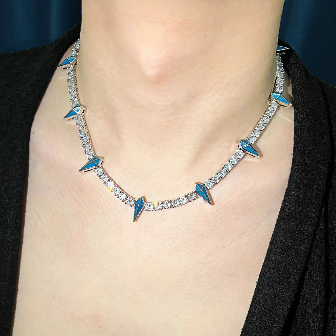Tennis Chain Rivet  Cubic Zirconia