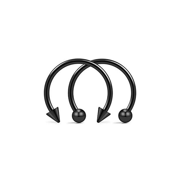Stainless Steel Nose Hoop and Septum Ring Set 2pcs
