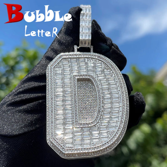 Bubble Letter A To Z Initial Necklace For Men Pendant
