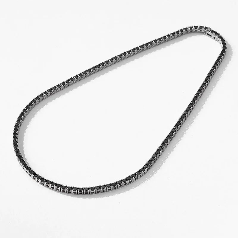 925 Necklace SMYOUE Moissanite Tennis Round Cut