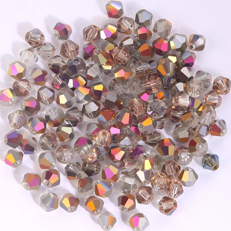 Glass Bicone Beads Faceted Crystal For Jewelry Making