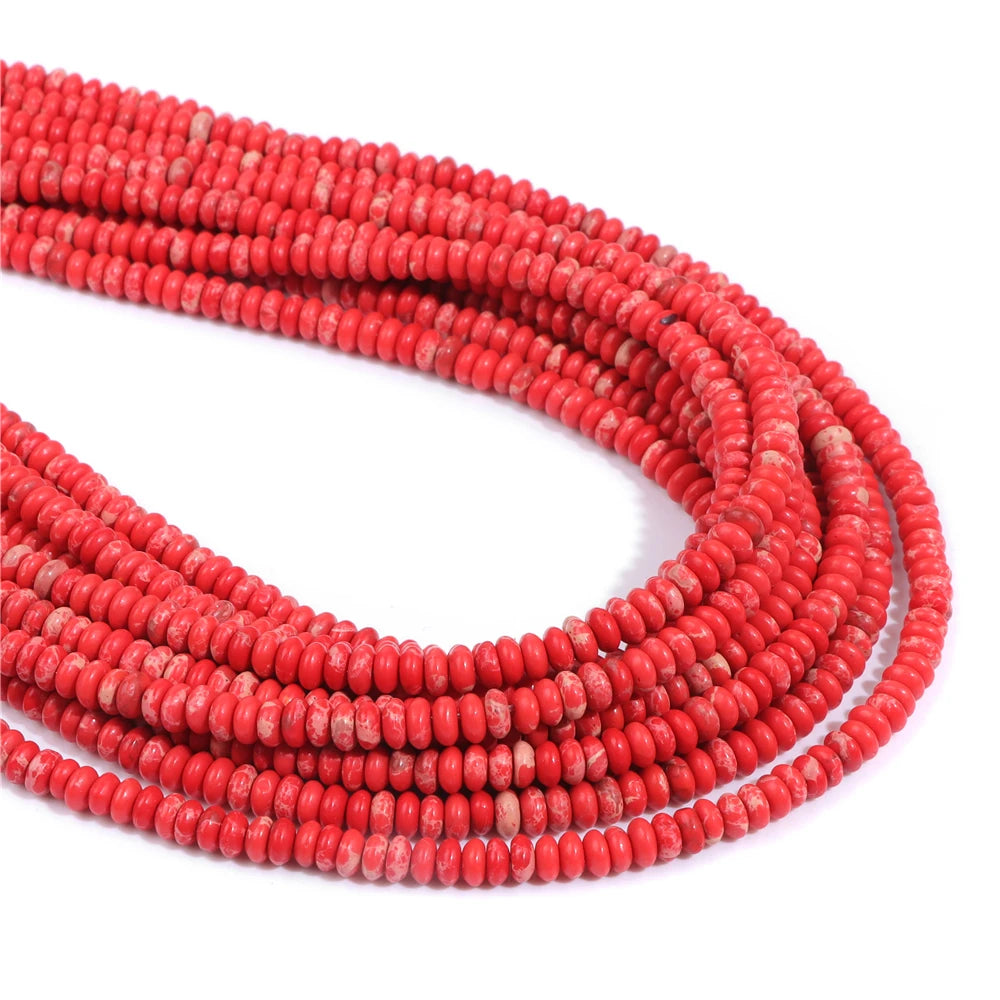 Natural Stone Abacus Shaped Disc Beads For Jewelry Making