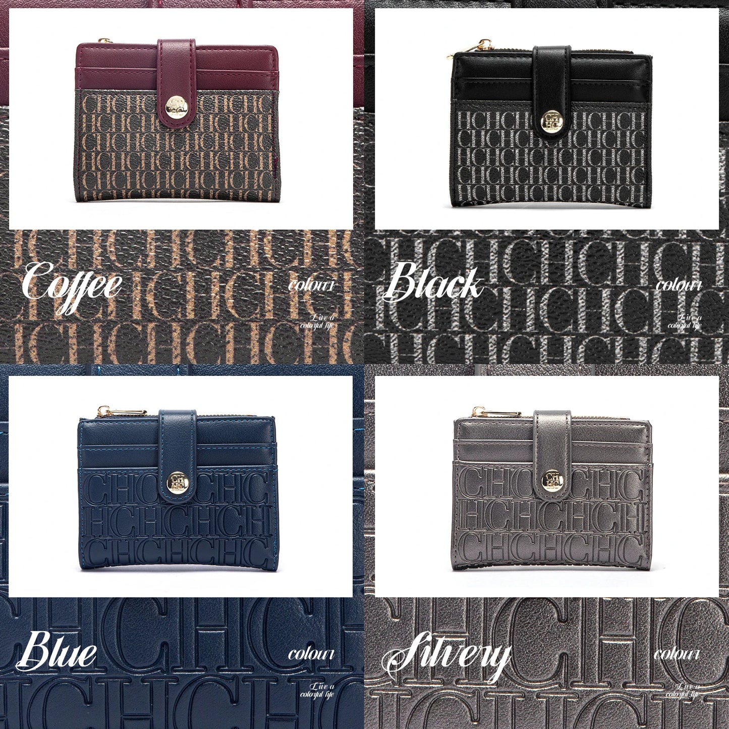 CHCHCN Fashion Classic Retro Wallet Card Holder Universal Letter Printed