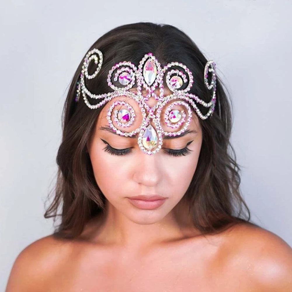 Forehead Chain Headwear Rhinestone Tiara