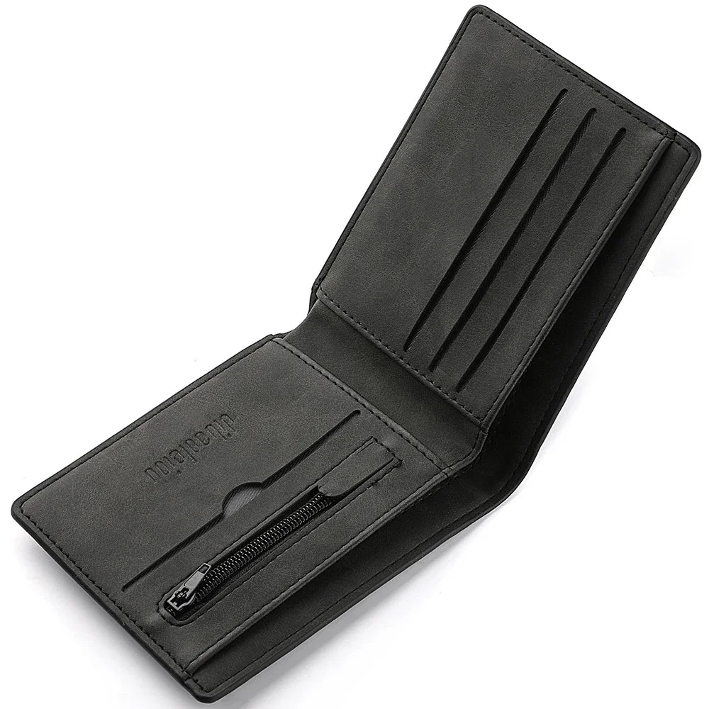 Leather Wallet With Zipper Coin Pocket