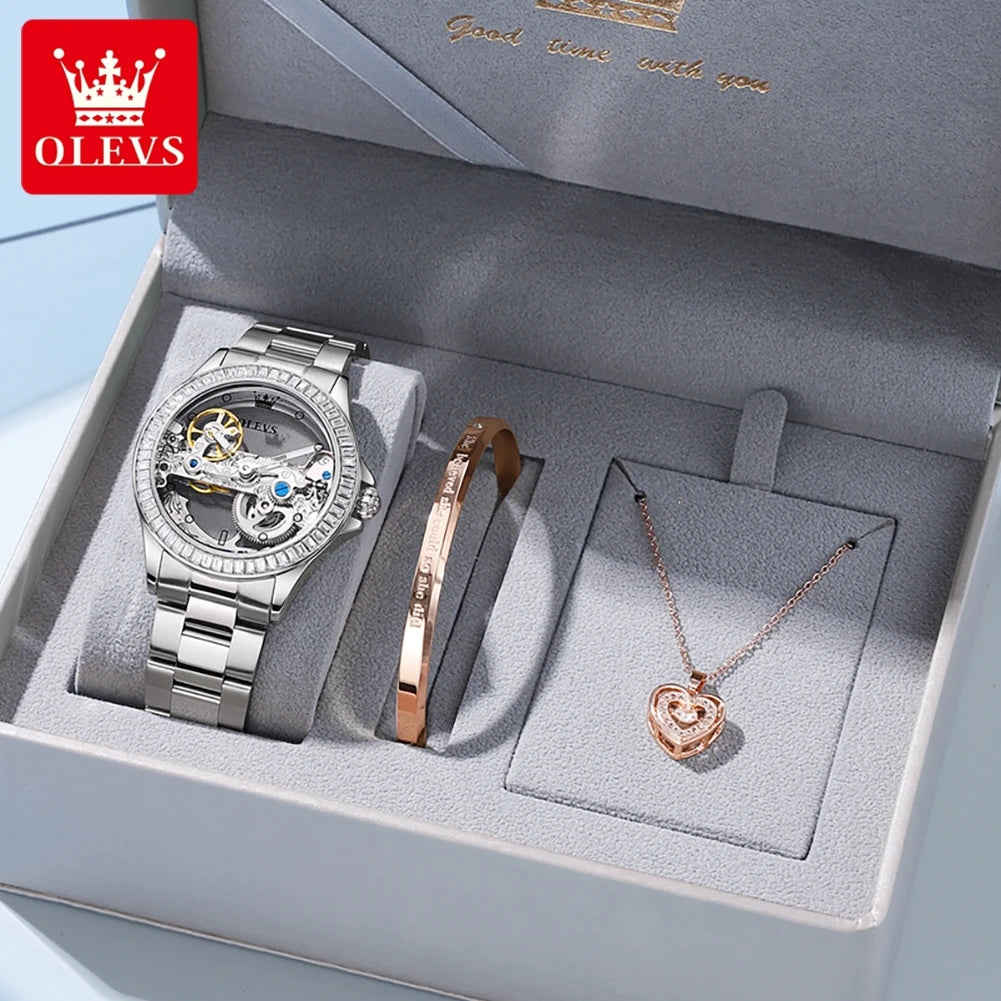 OLEVS Automatic Mechanical Women's Watch Big Dial Design Bracelet