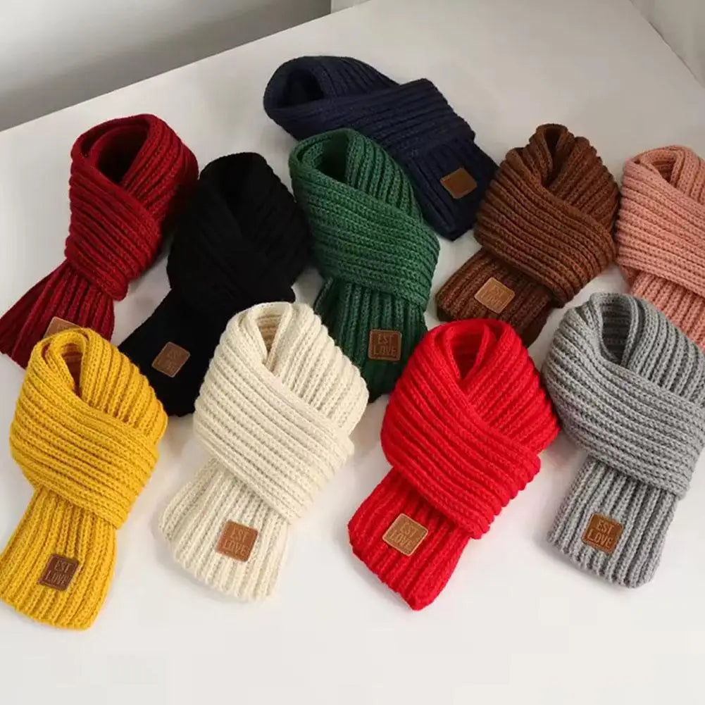 Kids Knitted Winter Scarf Thick Warm Casual Accessory