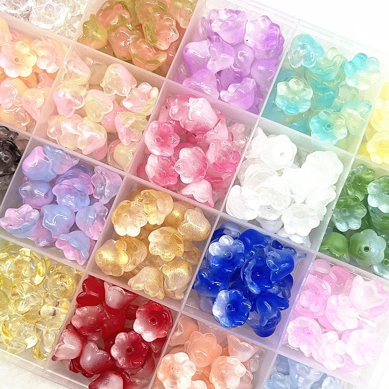 HWYCRRGT Glass Lampwork Beads Caps For Jewelry Making DIY Bracelets Hairpins