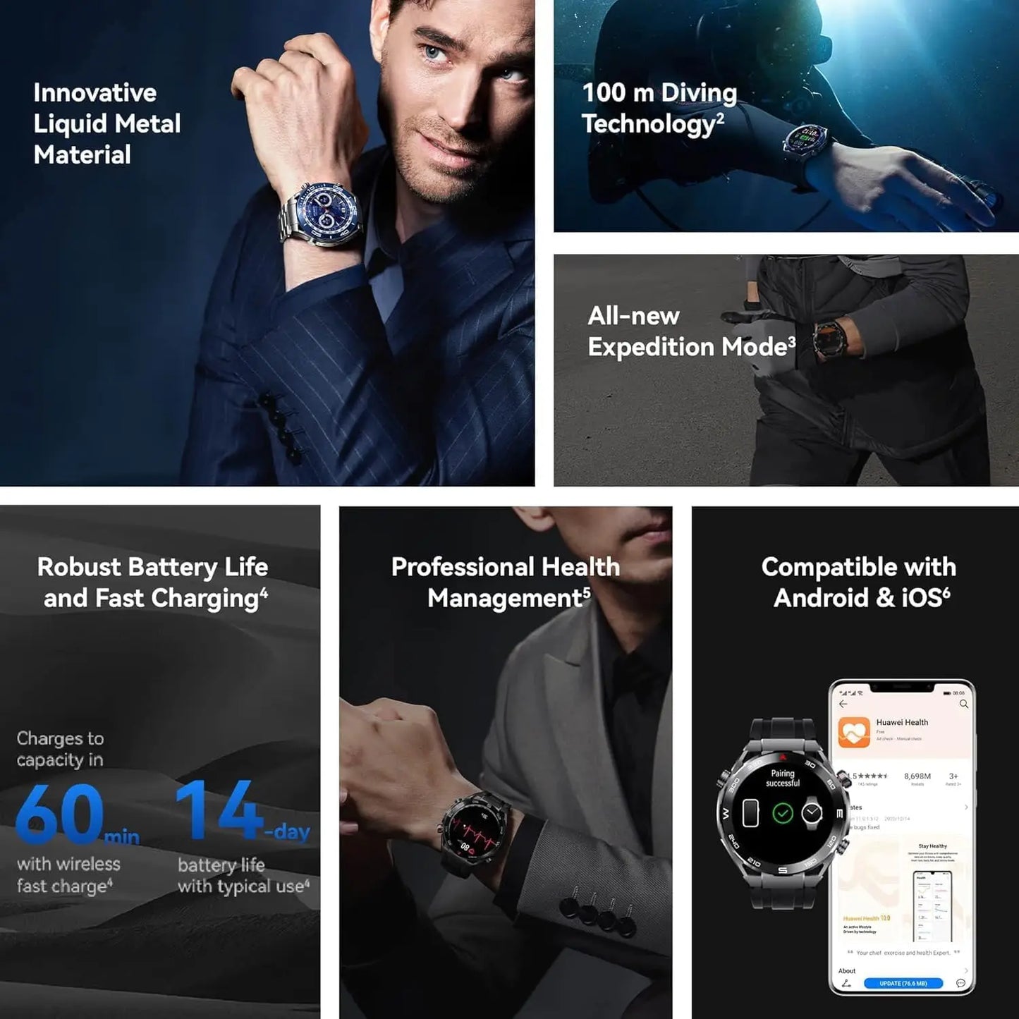 Huawei Watch Ultimate Smartwatch LTPO AMOLED Display Golf Mode