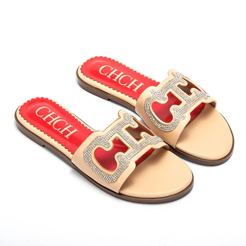 Women Slippers Full Diamond Design