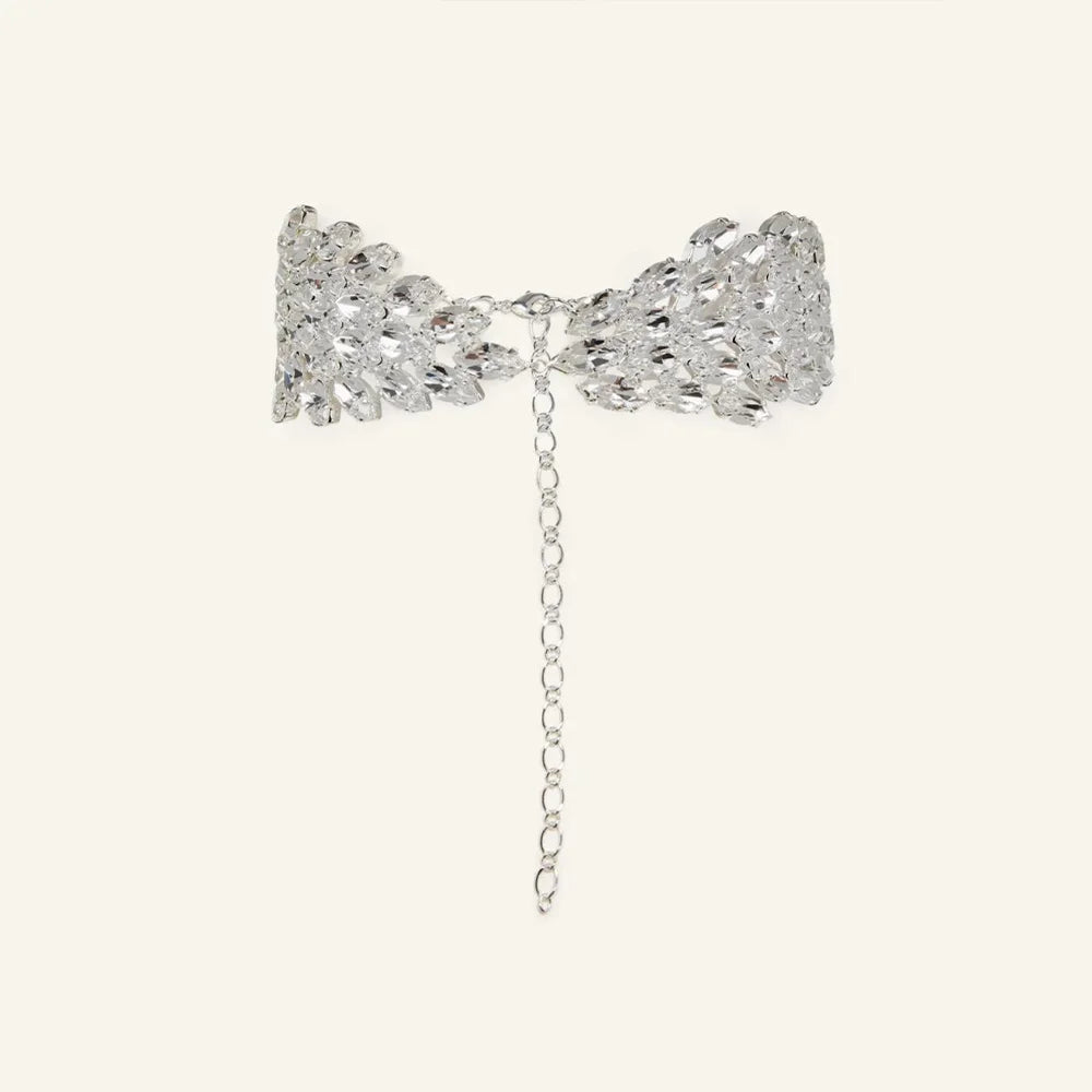StoneFans Crystal Statement Choker  Rhinestone Collar