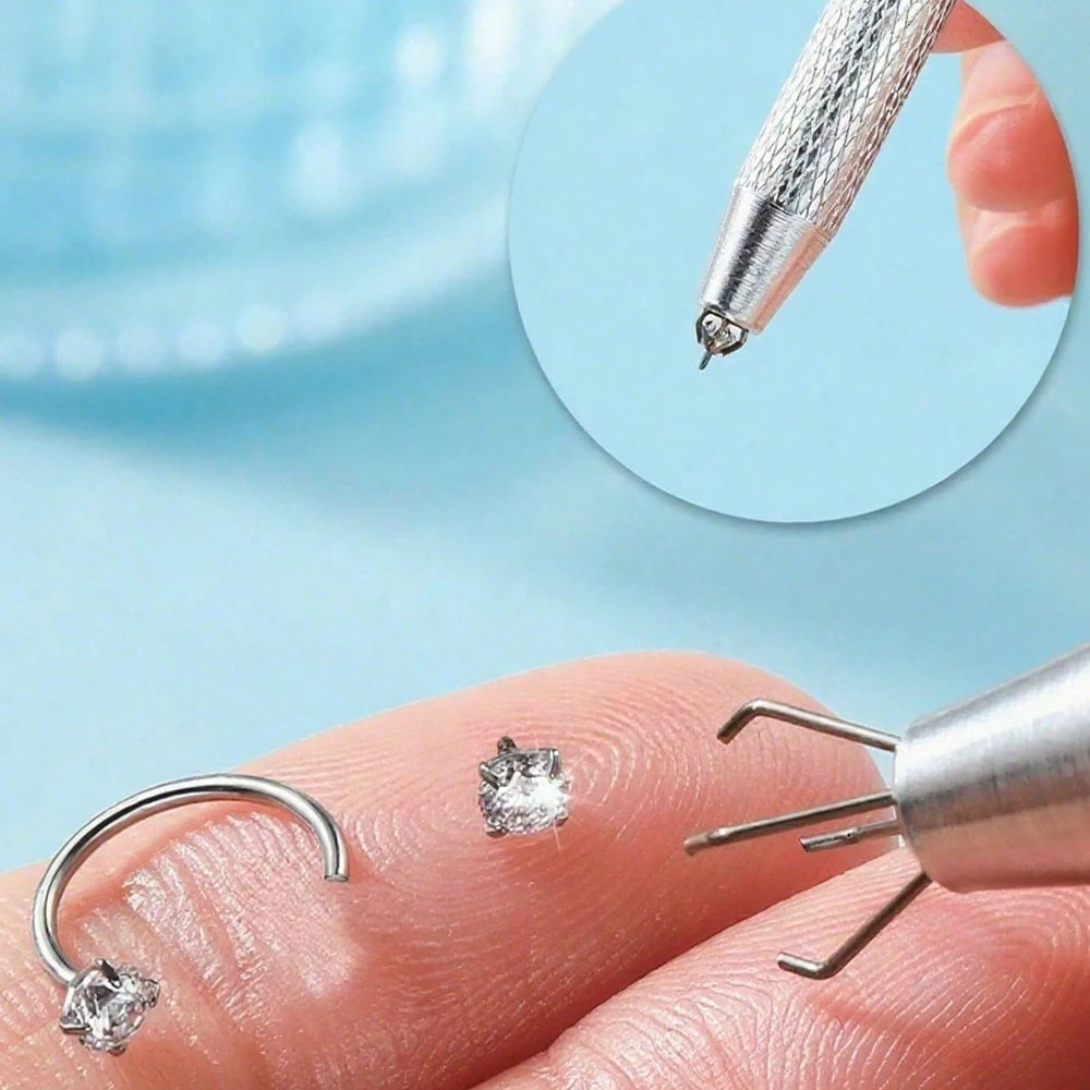 Stainless Steel Horseshoe Nose Studs With Cubic Zirconia
