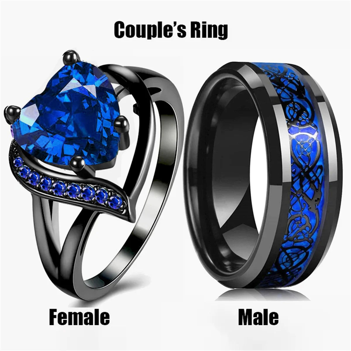 Stainless Steel Dragon Couples Rings