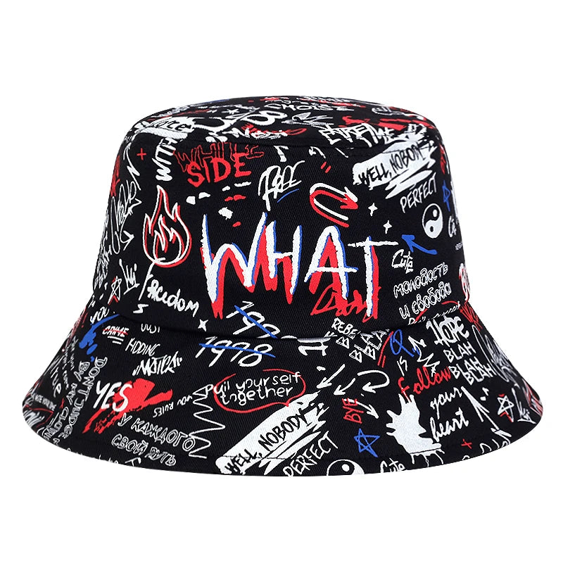 Hat Graffiti Print Bucket Hat Sun Protection