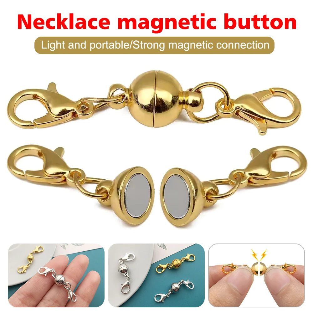 Magnetic Necklace Clasp Connectors 10 Pairs Gold Plated Jewelry Findings