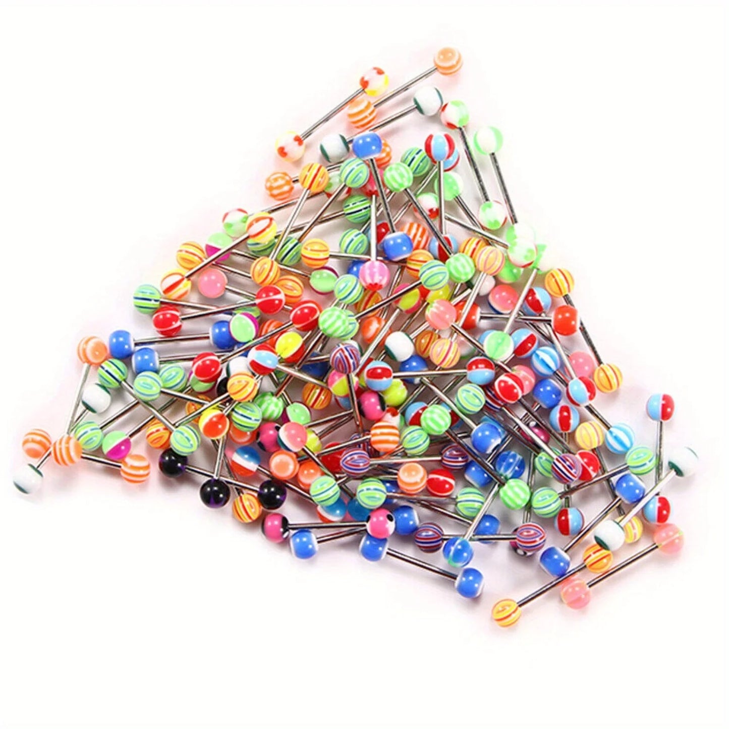 Tongue Navel Nipple Barbell Rings Set 100 Pieces