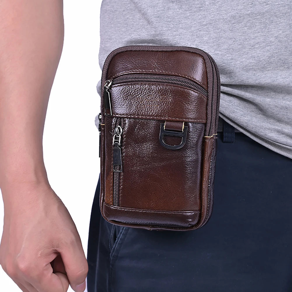APWIKOGER Men Crossbody Bag Waterproof Leather Shoulder Bag For Travel