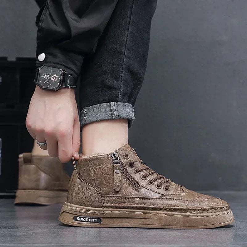 Men's Winter Boots Plush Lined Anti Slip Shoes