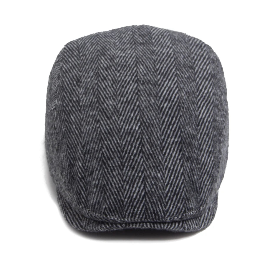Beret Herringbone Newsboy Cap Adjustable
