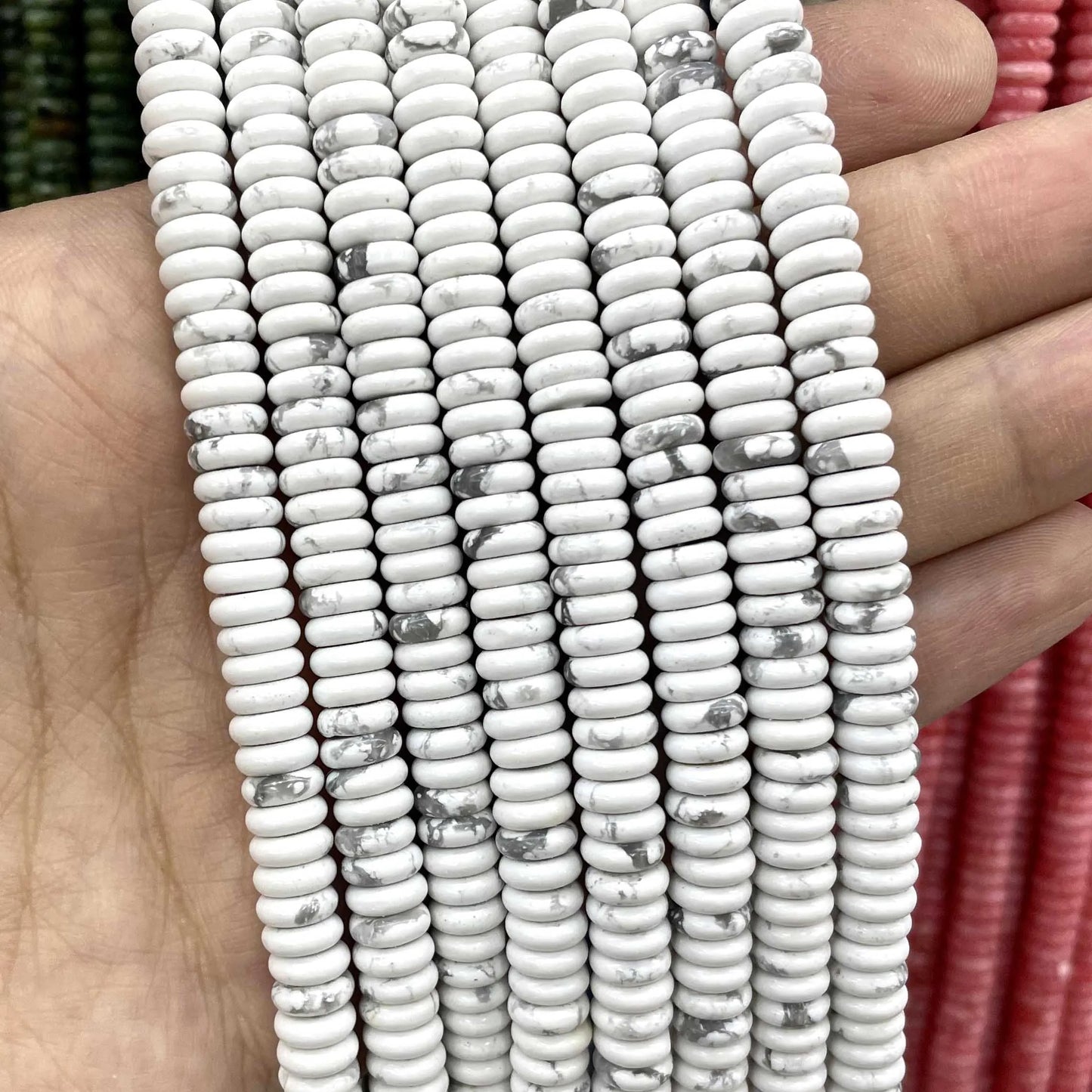 Natural Stone Bead Spacers Quartz Jasper Agate Flat Round