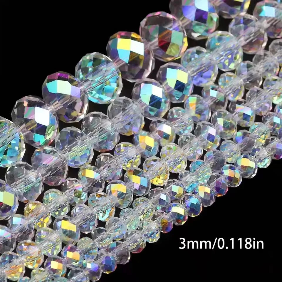 Austrian Crystal Glass Beads Iridescent Transparent Loose Beads For Jewelry