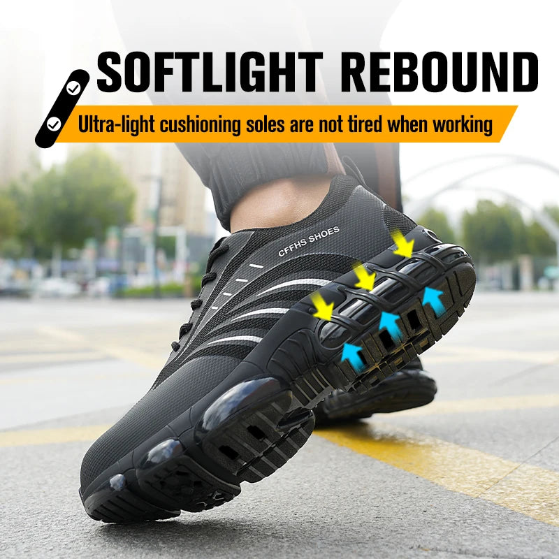Mens Breathable Lightweight Anti Puncture Safety Shoes For Men