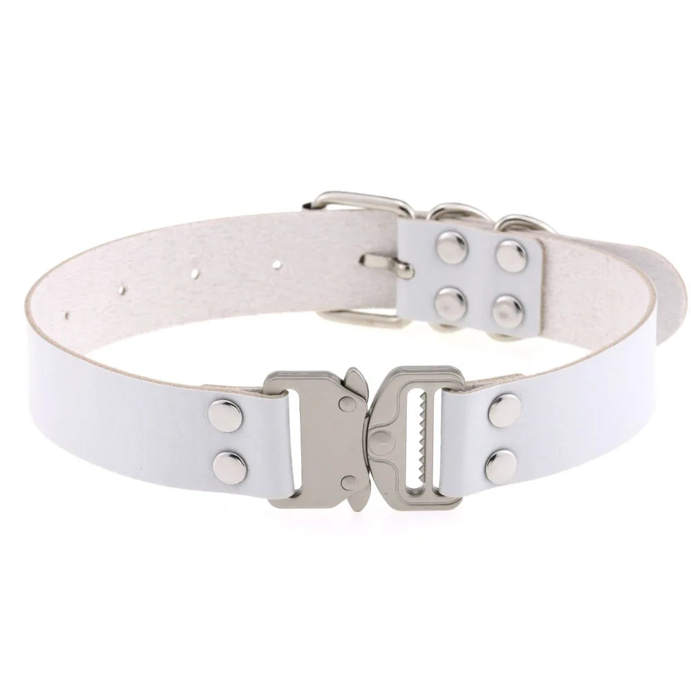 Choker Buckle Necklace PU Leather Cosplay