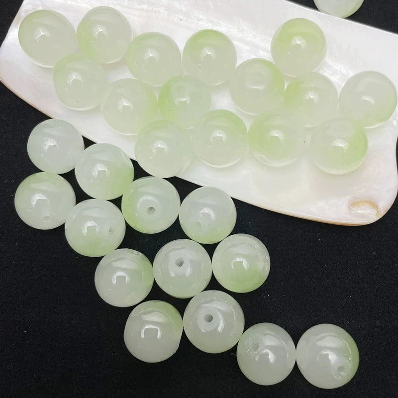 50pcs 8/10mm Dual Color Glass Round Loose Spacer Beads for Handmade Jewelry and Accessories